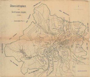 Übersichtsplan des Stadtkreises Siegen