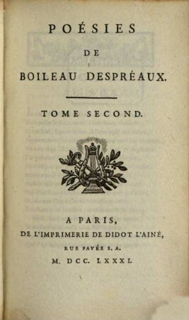 Poésies De Boileau Despréaux. 2