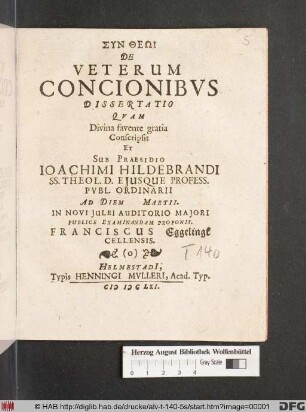De Veterum Concionibus Dissertatio