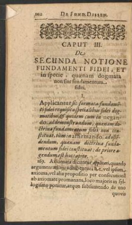 Caput III. De Secunda Notatione Fundamenti Fidei, Et in specie, quaenam dogmata non sint fundamentum fidei.