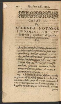 Caput III. De Secunda Notatione Fundamenti Fidei, Et in specie, quaenam dogmata non sint fundamentum fidei.
