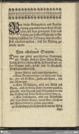 I. Von allerhand Suppen