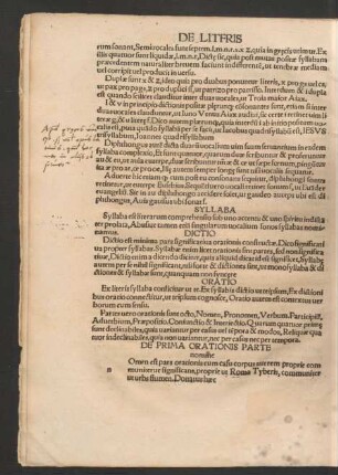 De Prima Orationis Parte nomine