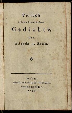 Versuch schweizerischer Gedichte
