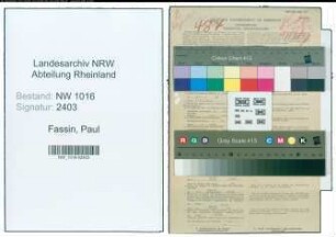 Entnazifizierung Paul Fassin , geb. 06.10.1896 (Beamter)