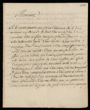 Brief von [...] Wieguer an Johann Friedrich von Uffenbach, Darmstadt, 20.12.1730