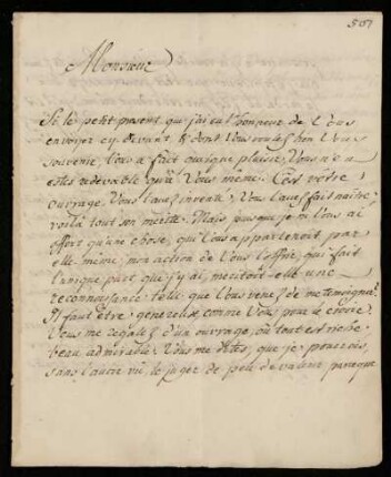 Brief von [...] Wieguer an Johann Friedrich von Uffenbach, Darmstadt, 20.12.1730