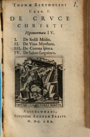 De Cruce Christi : hypomnemata IV.