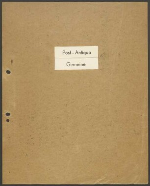 Schriftproben und Bestellungen des Schrifttyps "Post-Antiqua, gemeine"