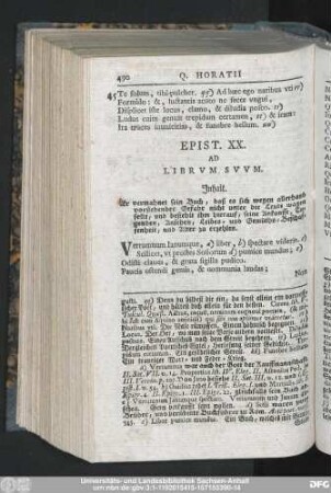 Epist. XX. Ad Librum Suum.