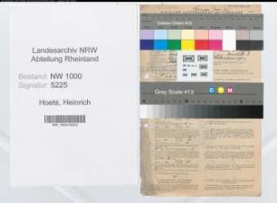 Entnazifizierung Heinrich Hoets, geb. 06.12.1880 (Betriebspruefer)