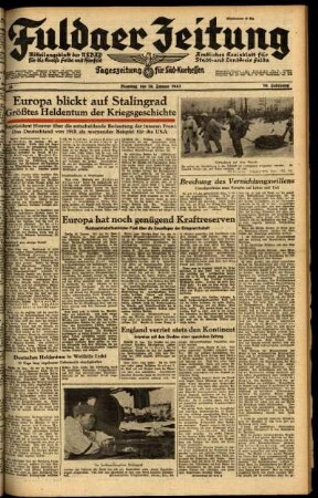 Ausgabe vom Dienstag, den 26. Januar 1943.