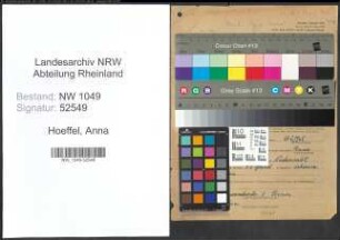 Entnazifizierung Anna Hoeffel , geb. 07.04.1906 ()