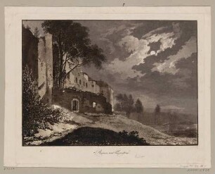 Burgruine und Schloss Frauenstein im Erzgebirge im Mondschein