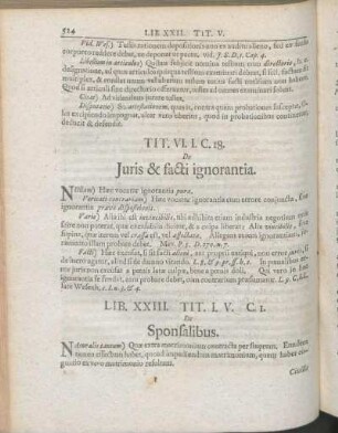 Tit. VI. I. C. 18. De Juris & facti ignorantia.