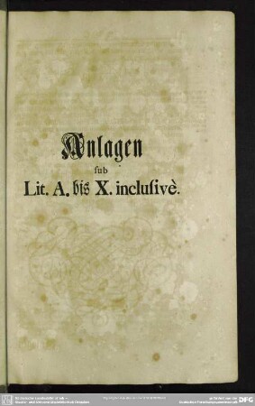 Anlagen sub Lit. A. bis X. inclusivè