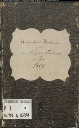 Zivilstandsregister der evangelischen Gemeinde Friedewalde, Kreis Minden (A 1809-1811) (Gemeinde: Evangelische Gemeinde Friedewalde)