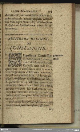 Articulus Decimus, De Confessione