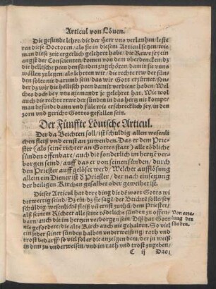 Der Fünffte Lövische Articul.