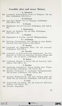 Gemälde alter und neuer Meister (Nr. 586-714)
