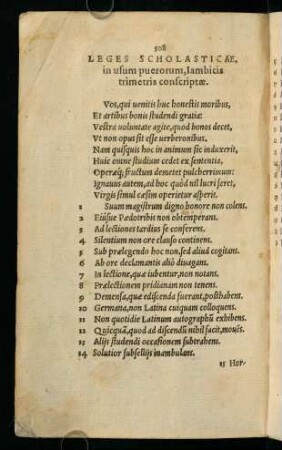 Leges Scholasticae, in usum puerorum...