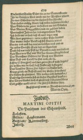 Judith. Martini Opitii