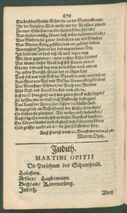 Judith. Martini Opitii
