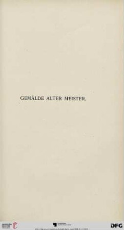 Gemälde Alter Meister (Nr. 1-80)