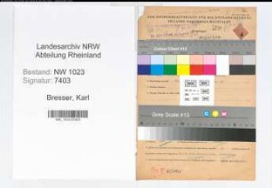 Entnazifizierung Karl Bresser , geb. 22.11.1890 (Kaufmann)