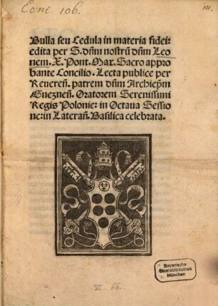 Bulla seu Cedula in materia fidei