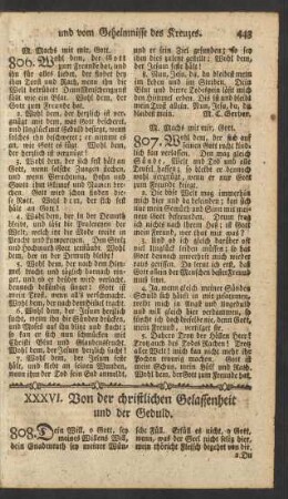 XXXVI. Von der christlichen Gelassenheit und der Geduld.