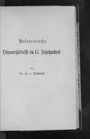 Holsteinische Lohnverhältnisse im 15. Jahrhundert