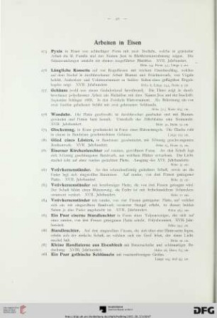 Arbeiten in Eisen (Nr. 275-288)