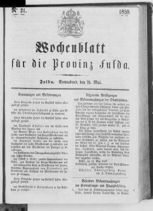 Nr. 21, Ausgabe vom 21. Mai 1859