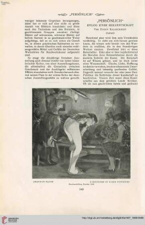 23: "Persönlich", [2] : Epilog einer Bekanntschaft