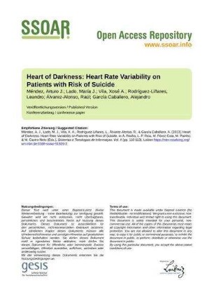 Heart of Darkness: Heart Rate Variability on Patients with Risk of Suicide