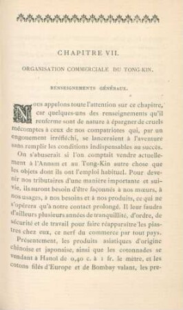 Chapitre VII. Organisation commerciale du Tong-Kin