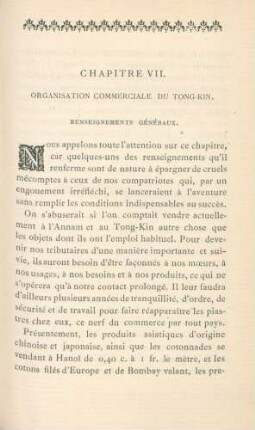 Chapitre VII. Organisation commerciale du Tong-Kin