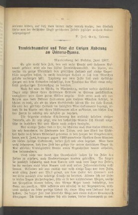 Fronleichnamsfest und Feier der Ewigen Anbetung am Viktoria-Njansa