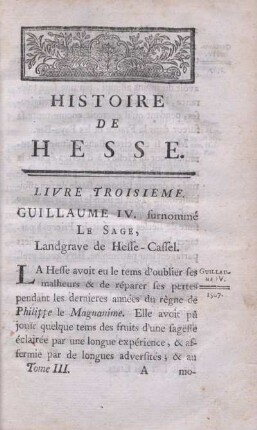 Guillaume IV. surnommé Le Sage, Landgrave de Hesse-Cassel. [Betrifft die Jahre 1567 - 1637.]