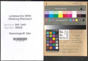 Entnazifizierung Otto Nuenninghoff , geb. 21.06.1899 (Ingenieur)