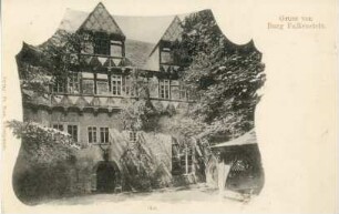 Ansichtskarte: Gruss von Burg Falkenstein. Hof.