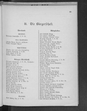 II. Die Bürgerschaft.