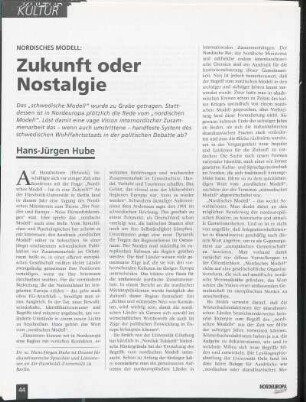 Nordisches Modell: Zukunft der Nostalgie