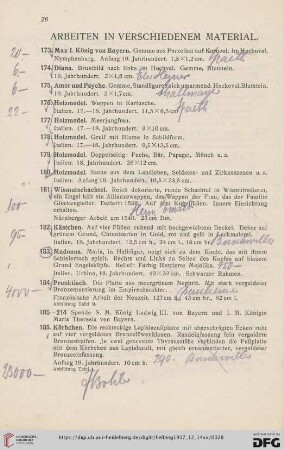 Arbeiten in verschiedenem Material (Nr. 173-223)