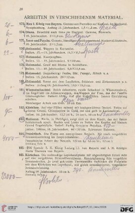 Arbeiten in verschiedenem Material (Nr. 173-223)