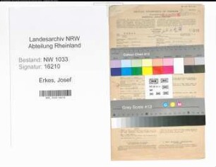 Entnazifizierung Josef Erkes , geb. 27.05.1898 (Polizeibeamter)