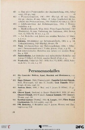 Personenmedaillen (Nr. 481-490)