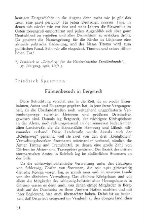 Fürstenbesuch in Bergstedt