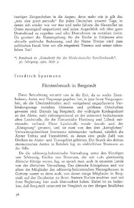 Fürstenbesuch in Bergstedt